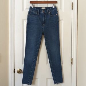 Madewell Classic 10" High Rise Medium Indigo Wash Ankle Length Skinny Jeans 30